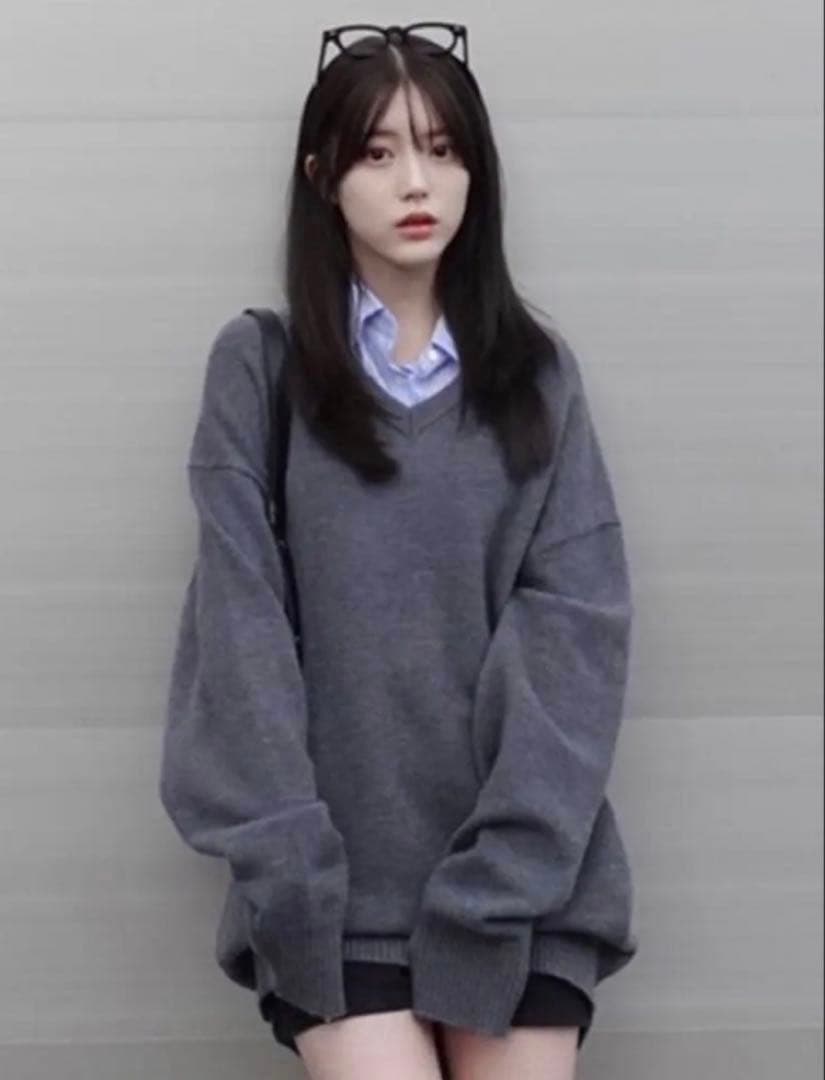 FRAY I.D レイヤードシャツカラーウールワンピース