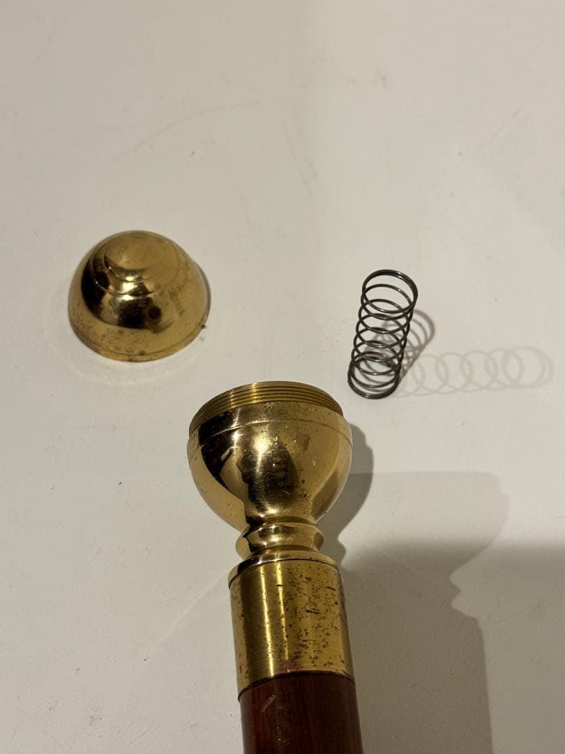 ビンテージの航海用真鍮製ボールノブ付きビクトリア朝風木製ウォーキングスティック