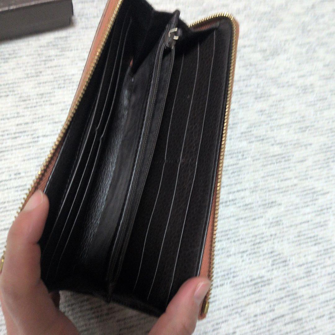 GUCCI ピンクベージュレザー GGパターン 長財布　L字チャック