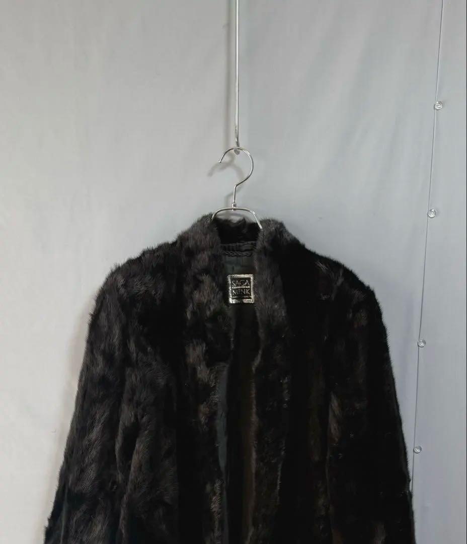 超極厚　SAGAMINK 銀サガ　リアルファーコート　黒　大きいサイズ 15