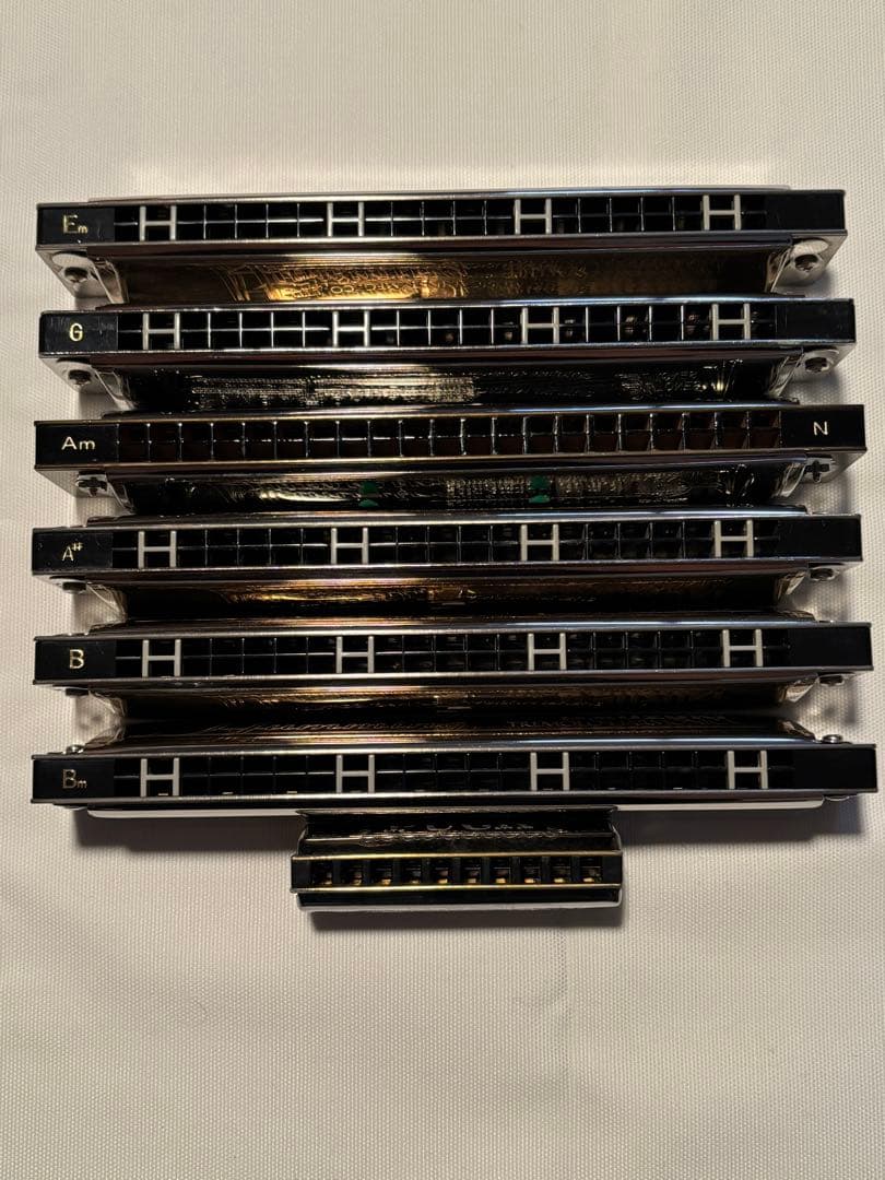 ハーモニカ7本 C、Em、G、Am、A♯、B、Bm