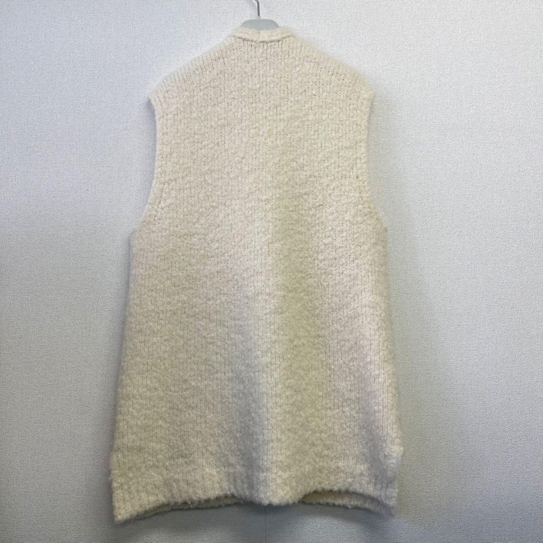 drawerドゥロワー★アルパカ・ウール☆白ジレ・ロングベスト