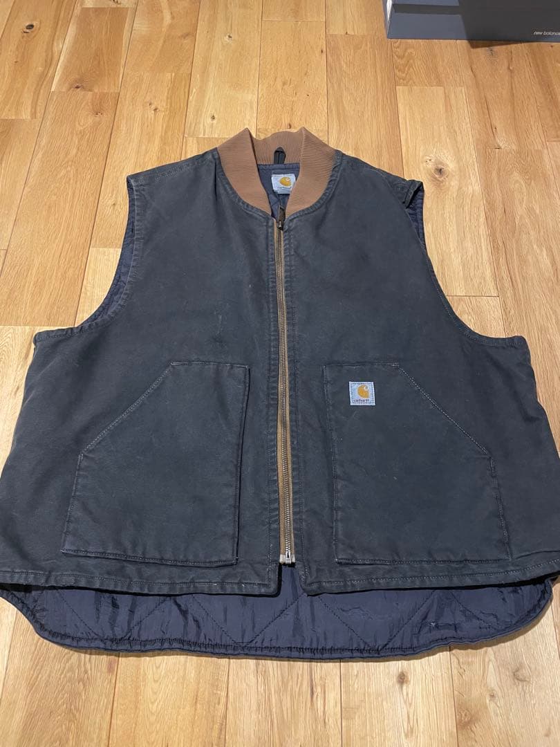 Carhartt ダック生地　ブラック ダウンベスト 2XL カーハート