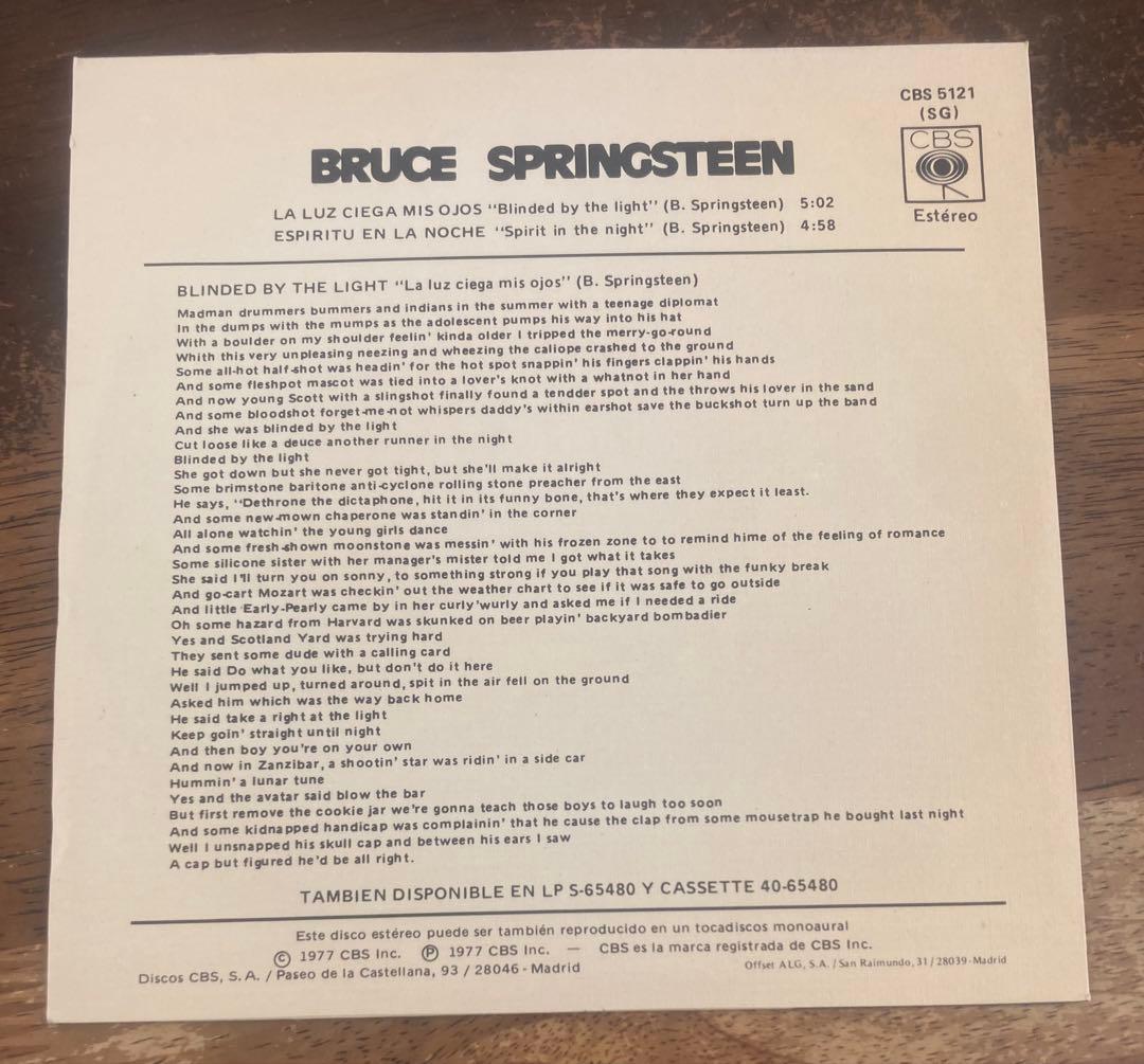 ◾️️極美盤◾️最高音質レア7インチシングル■ BRUCE SPRINGSTEEN /