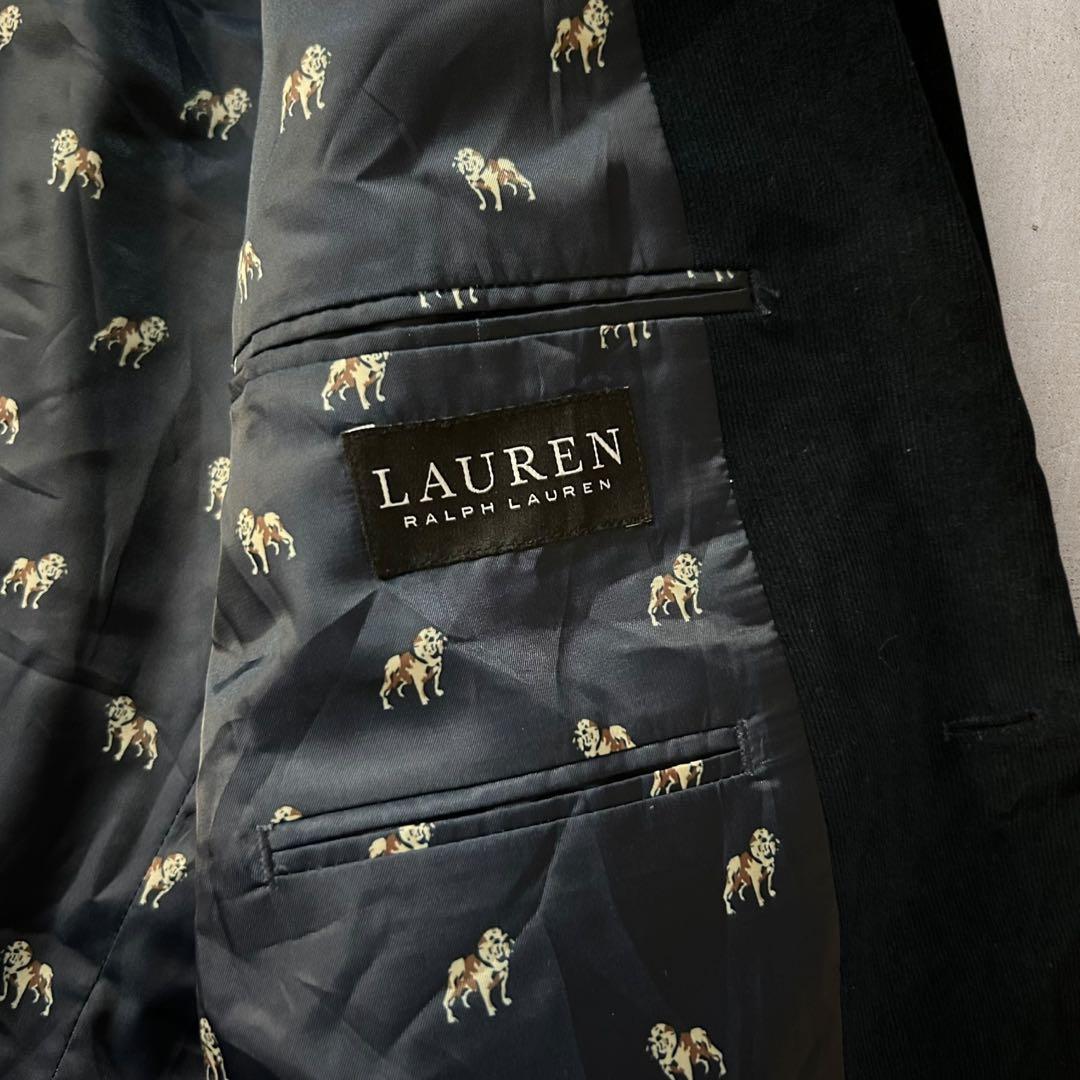 美品LAUREN RALPH LAUREN細畝コーデュロイテーラードジャケット紺