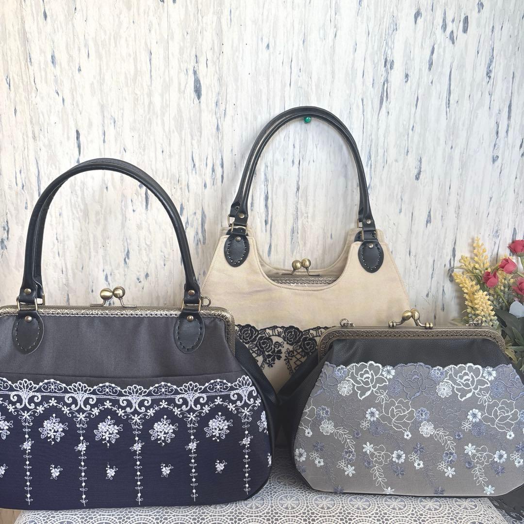 みはる　がま口バッグ3点　ハンドメイド