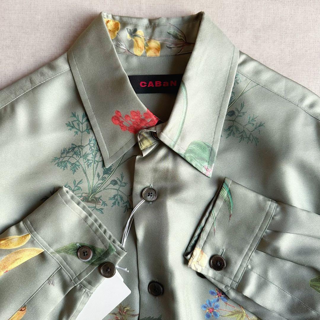 新品▲CABaNキャバン//BLOOMIN ART シルク100%ツイルシャツ