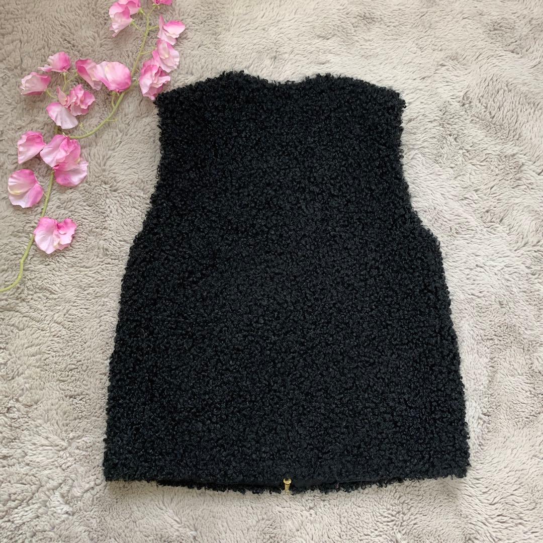 【IÉNA 】美品！ フェイクファーベストブラック フリーサイズ