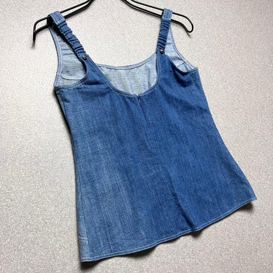 CHANEL デニム キャミソール ココマークノースリーブカットソー シャネル