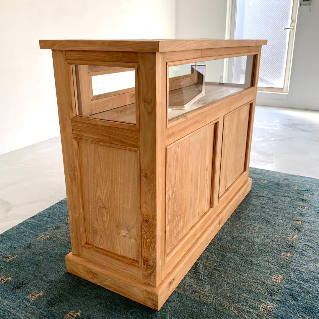 チークショーケースカウンター　総無垢　レジ台