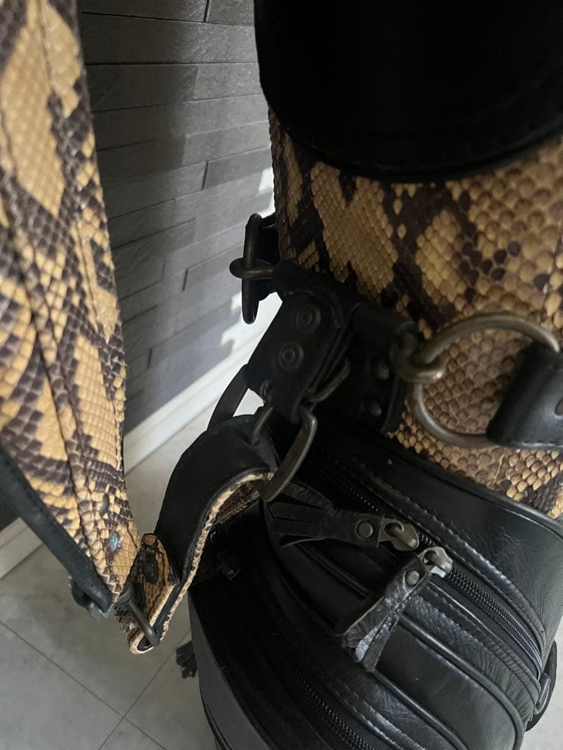 蛇革 本革 キャディバッグ ゴルフバッグ