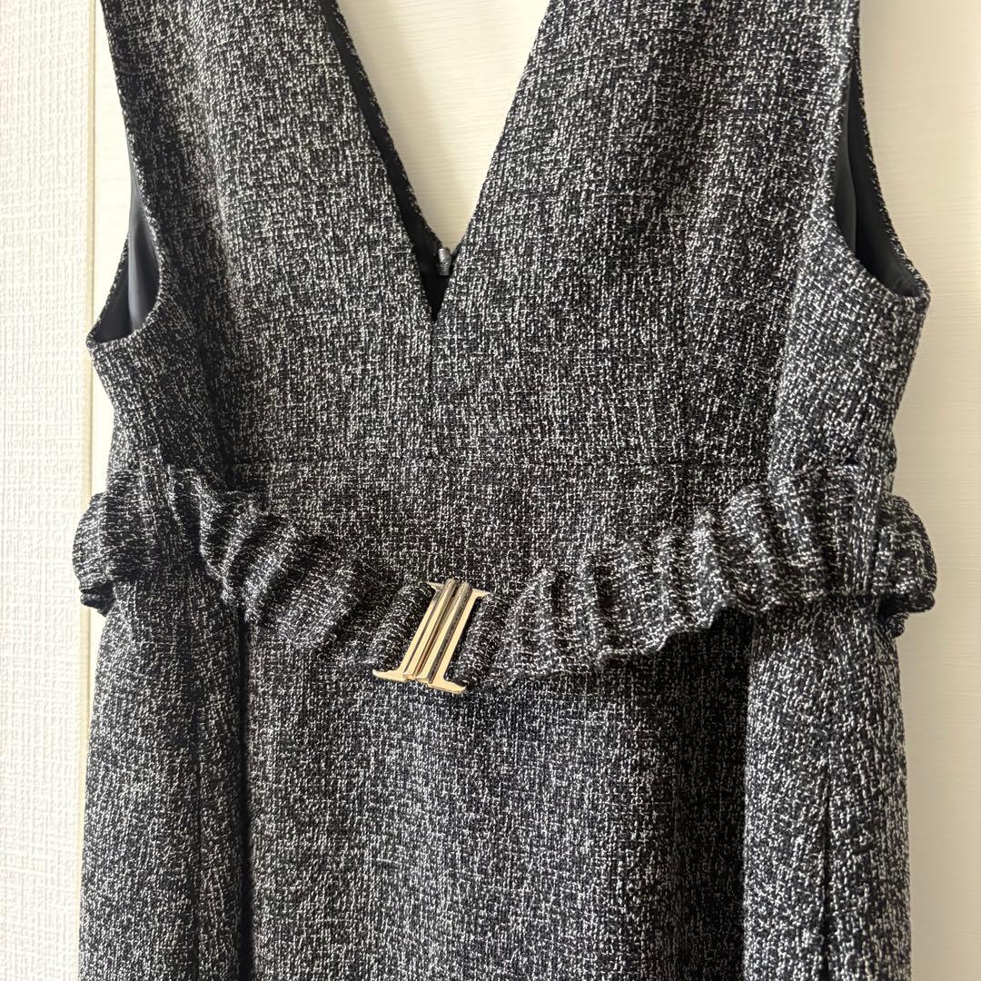 【値下げ】現行品　ベルト付Vネックジャンスカ　ナチュラルビューティーベーシック