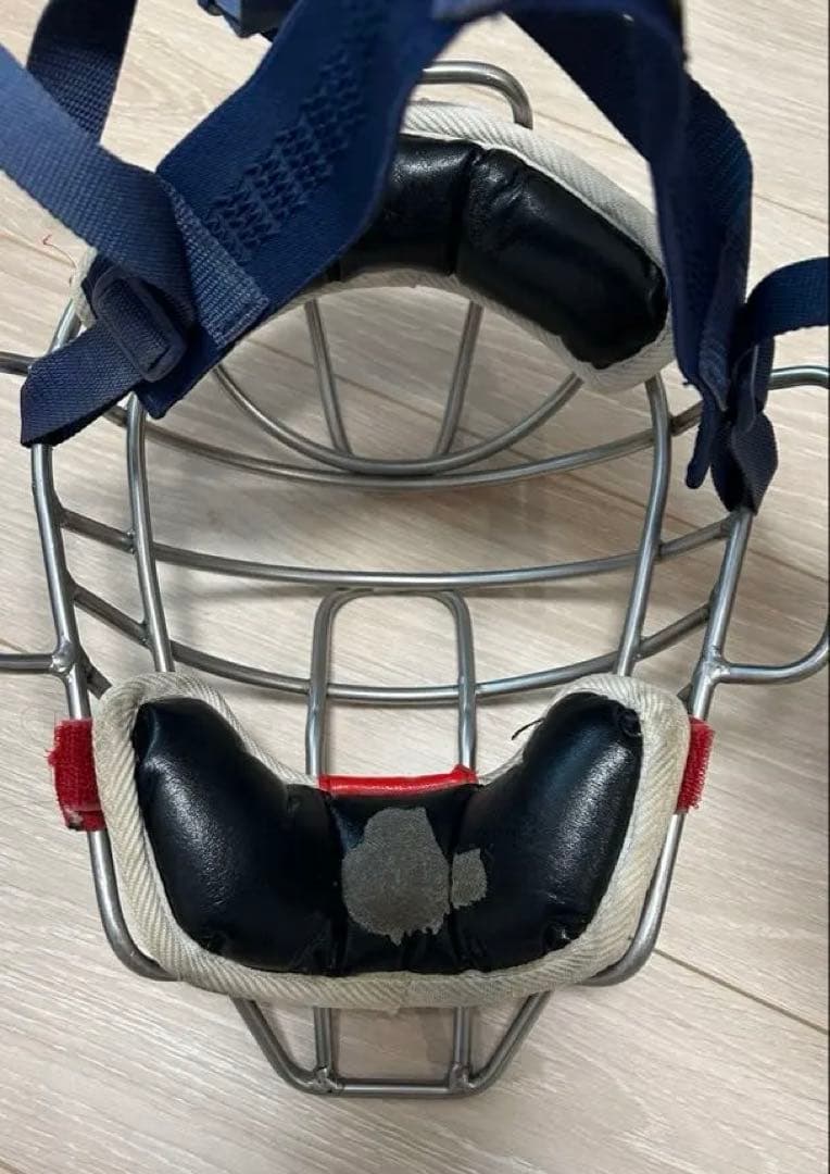軟式一般用/キャッチャー防具　ネイビー/ホワイト/レッド