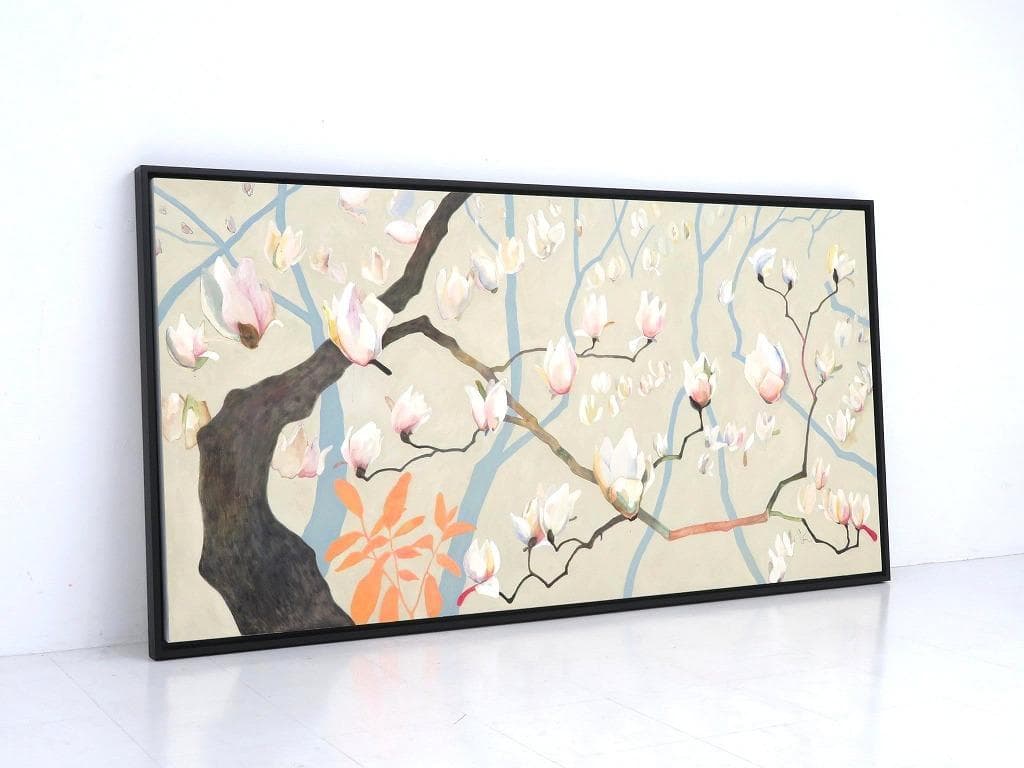 真作保証　荻野 夕奈　白木蓮　油彩　油絵　アート　芸術　絵画