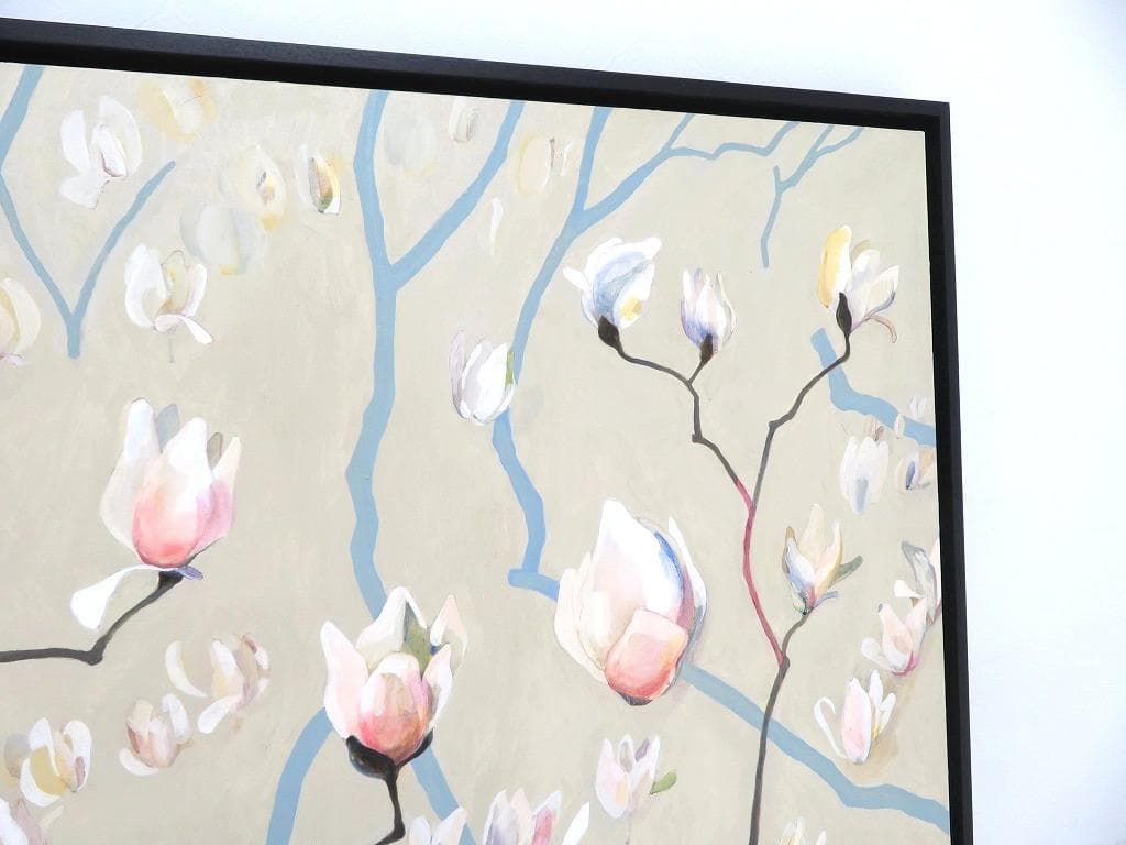 真作保証　荻野 夕奈　白木蓮　油彩　油絵　アート　芸術　絵画