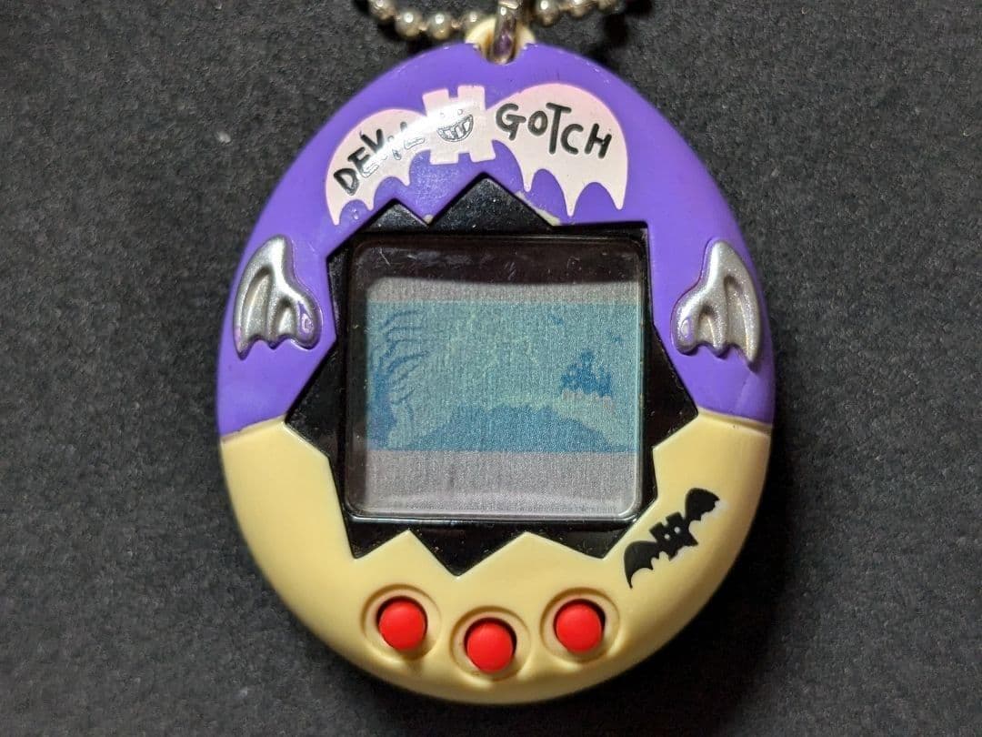 【動作確認済】デビルっちのたまごっち　パープルホワイト　日焼けあり　SHB69