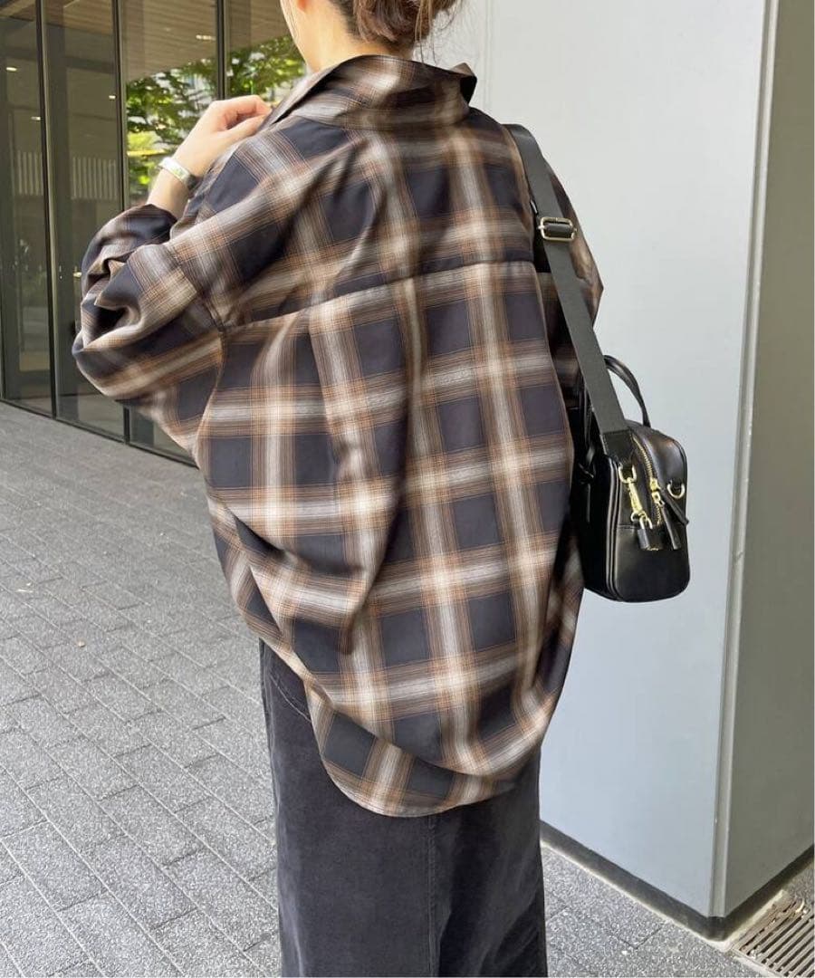 Spick and Span メタルボタンTRチェックルーズシャツ