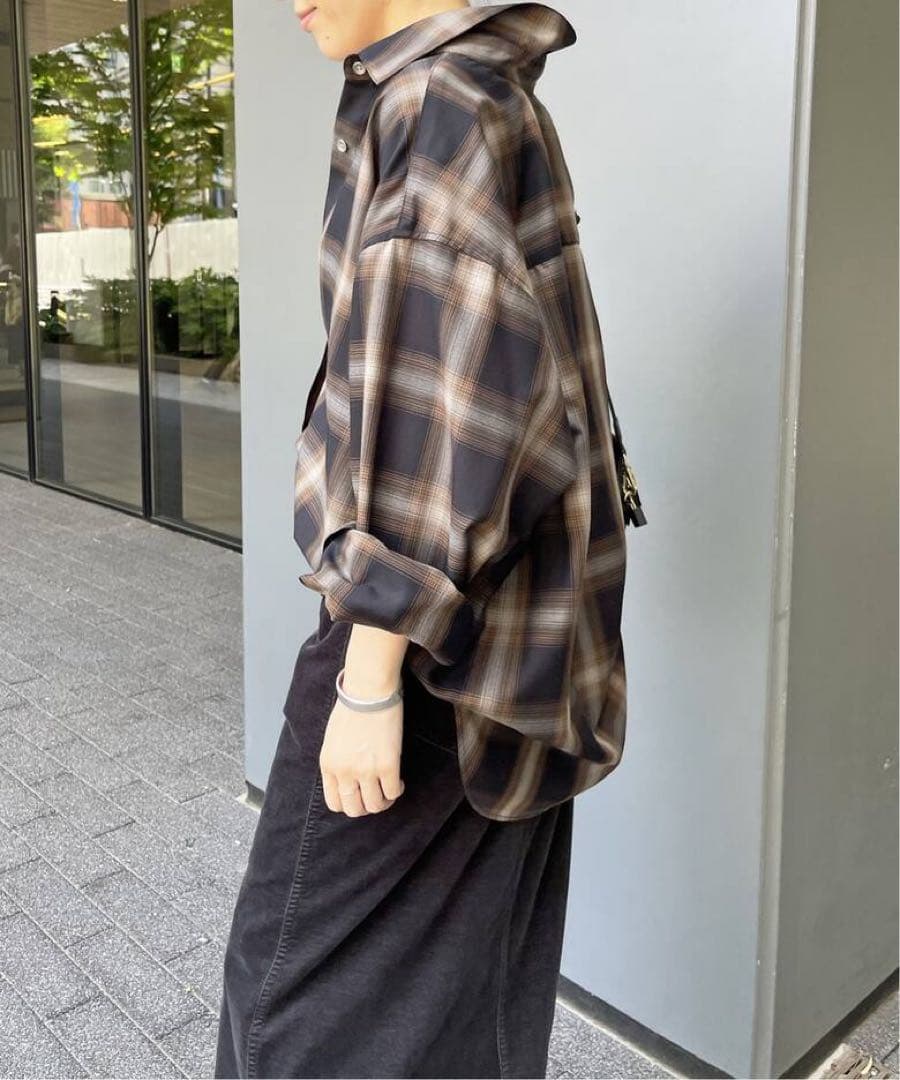 Spick and Span メタルボタンTRチェックルーズシャツ