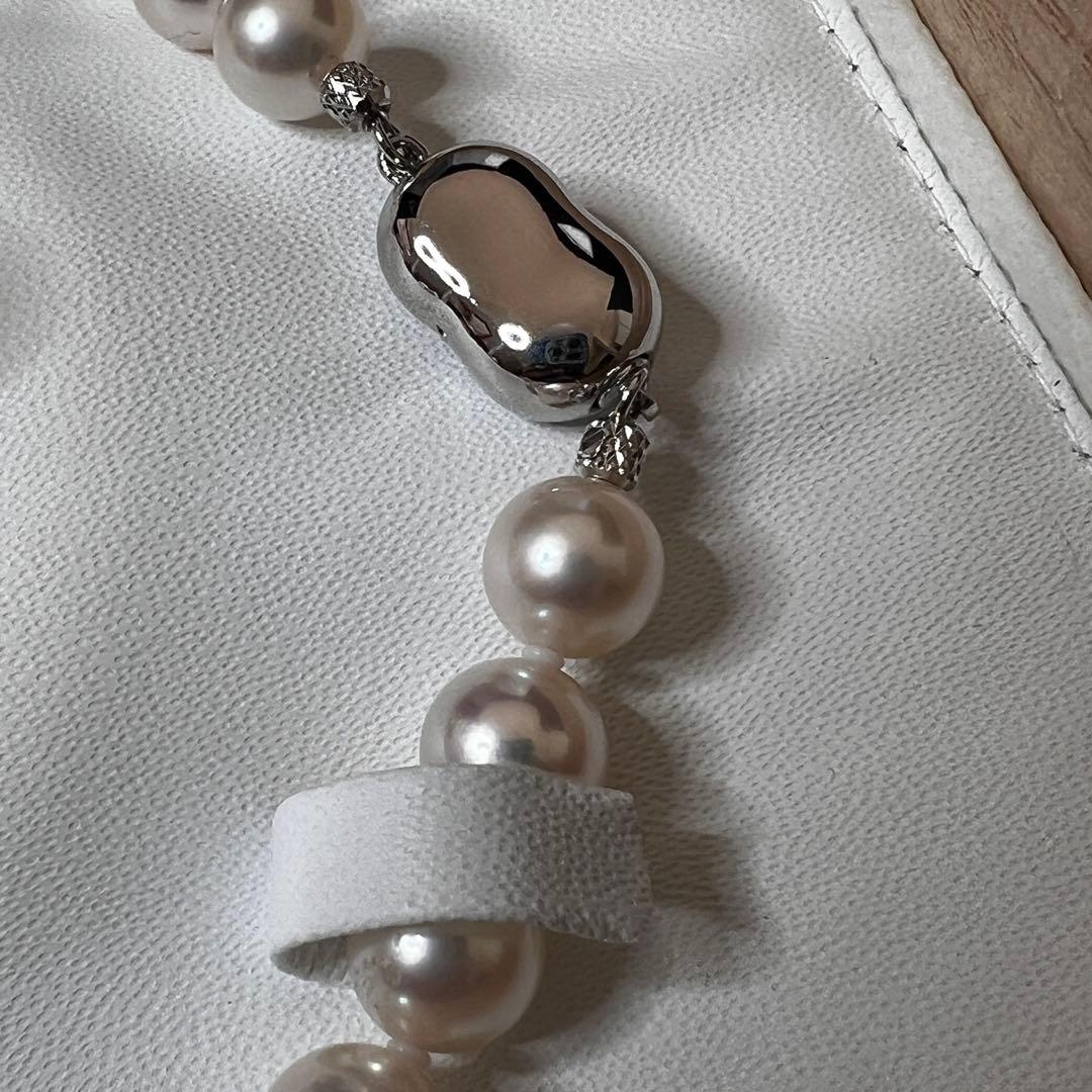 【オーロラ花珠】 あこや真珠 パールネックレス8.0-8.5mm 真珠科学研究所