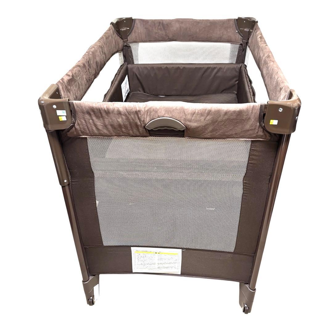極美品 アップリカ Aprica ココネル エアー プラス ベビーベッド 茶