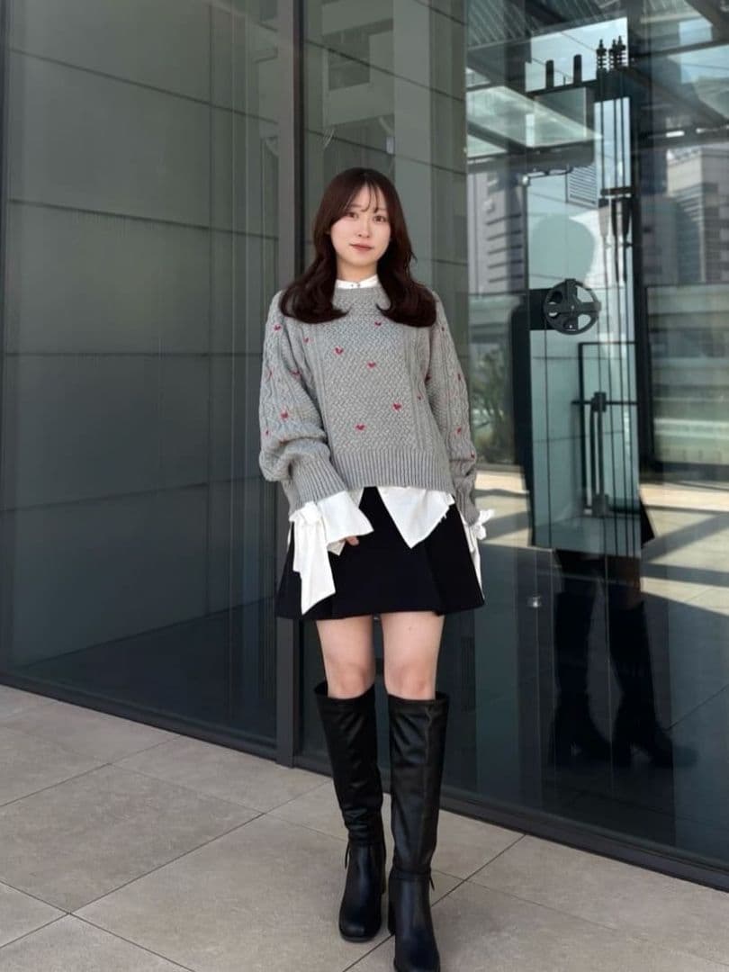 【ブラックM完売】 ココディール 新品タグ付 タックキュロットスカート