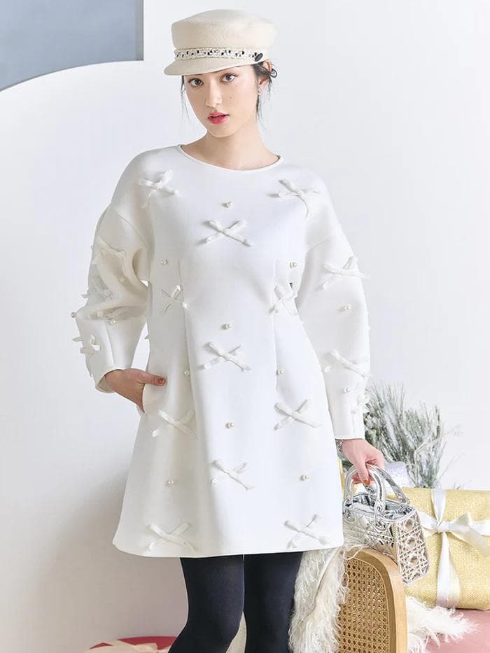 新品タグ付き　chesty × Ayano ベロアリボンパールワンピース