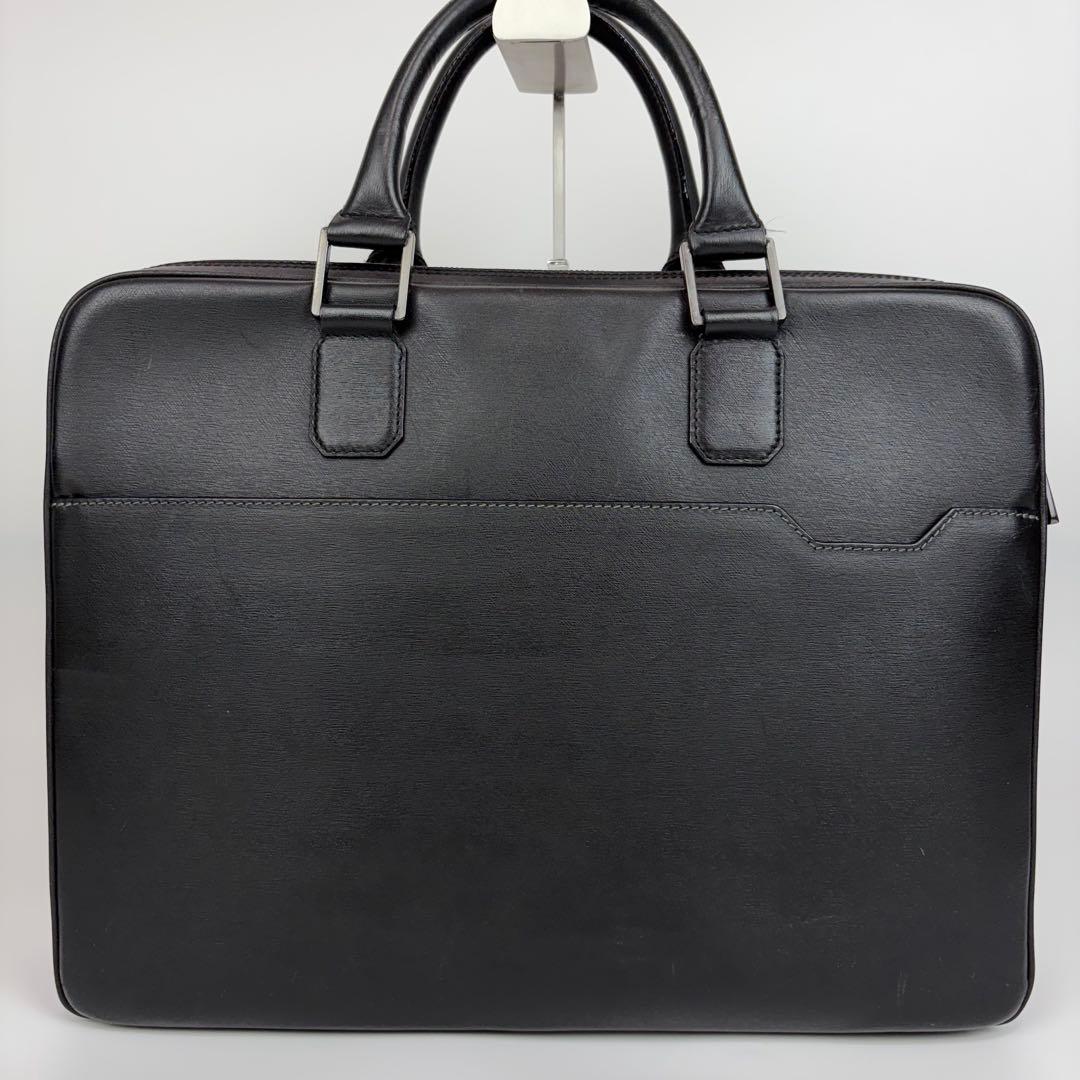 美品✨ダンヒル オールレザー ビジネスバッグ 自立 2層 A4収納 ロゴ 黒
