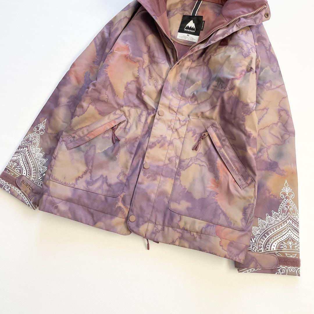 4434【美品】バートン スノボウェア ジャケット 中綿入り レース柄プリント