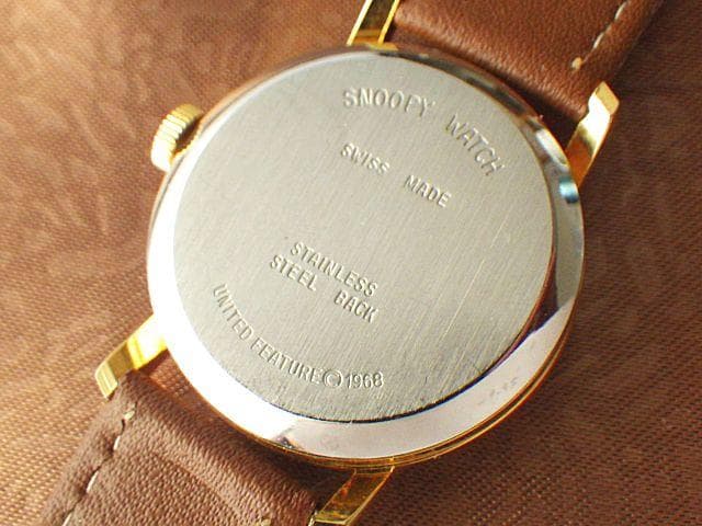 【限定値下】良品★オレンジ文字盤【1968年】スヌーピー スイス製 手巻き腕時計