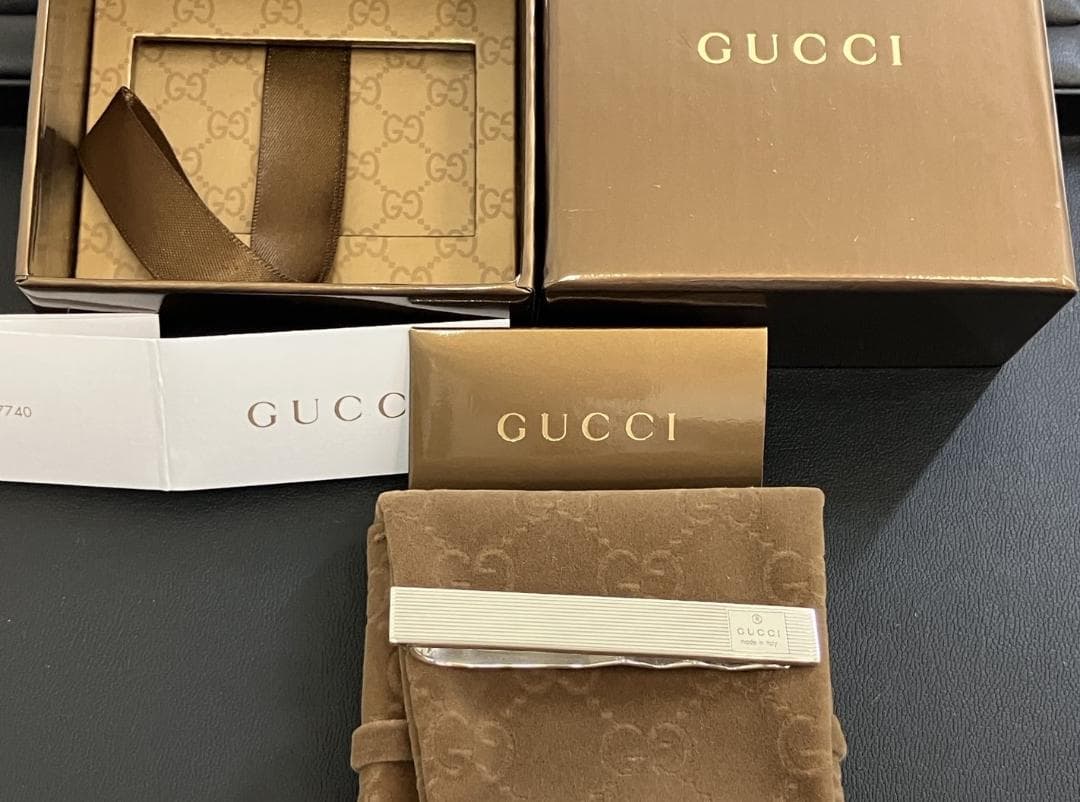 【美品】GUCCI ネクタイピン　GUCCIロゴ　925