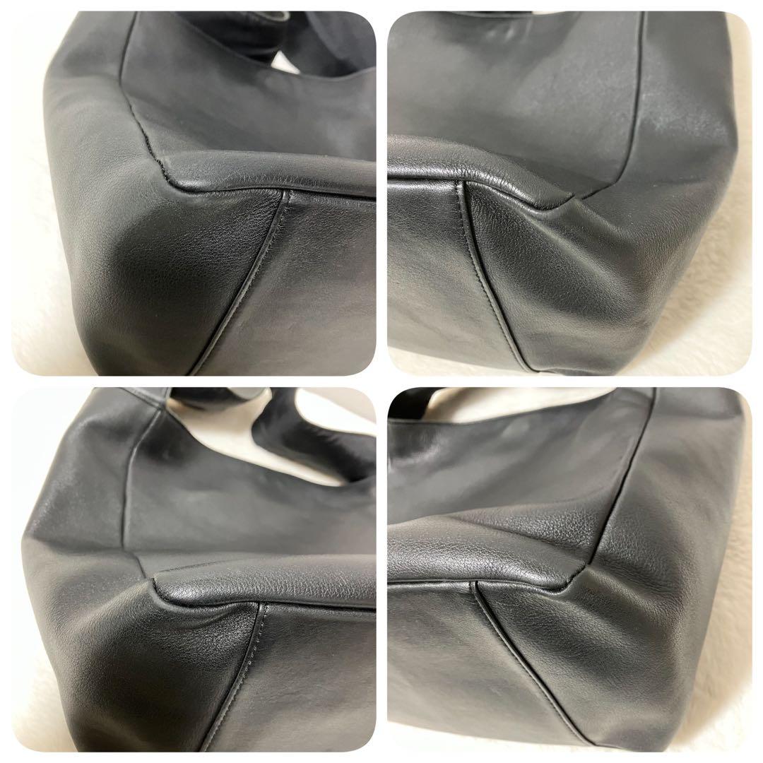 収納袋 Jean Paul Gaultier ワンショルダーバッグ 黒 革 A4