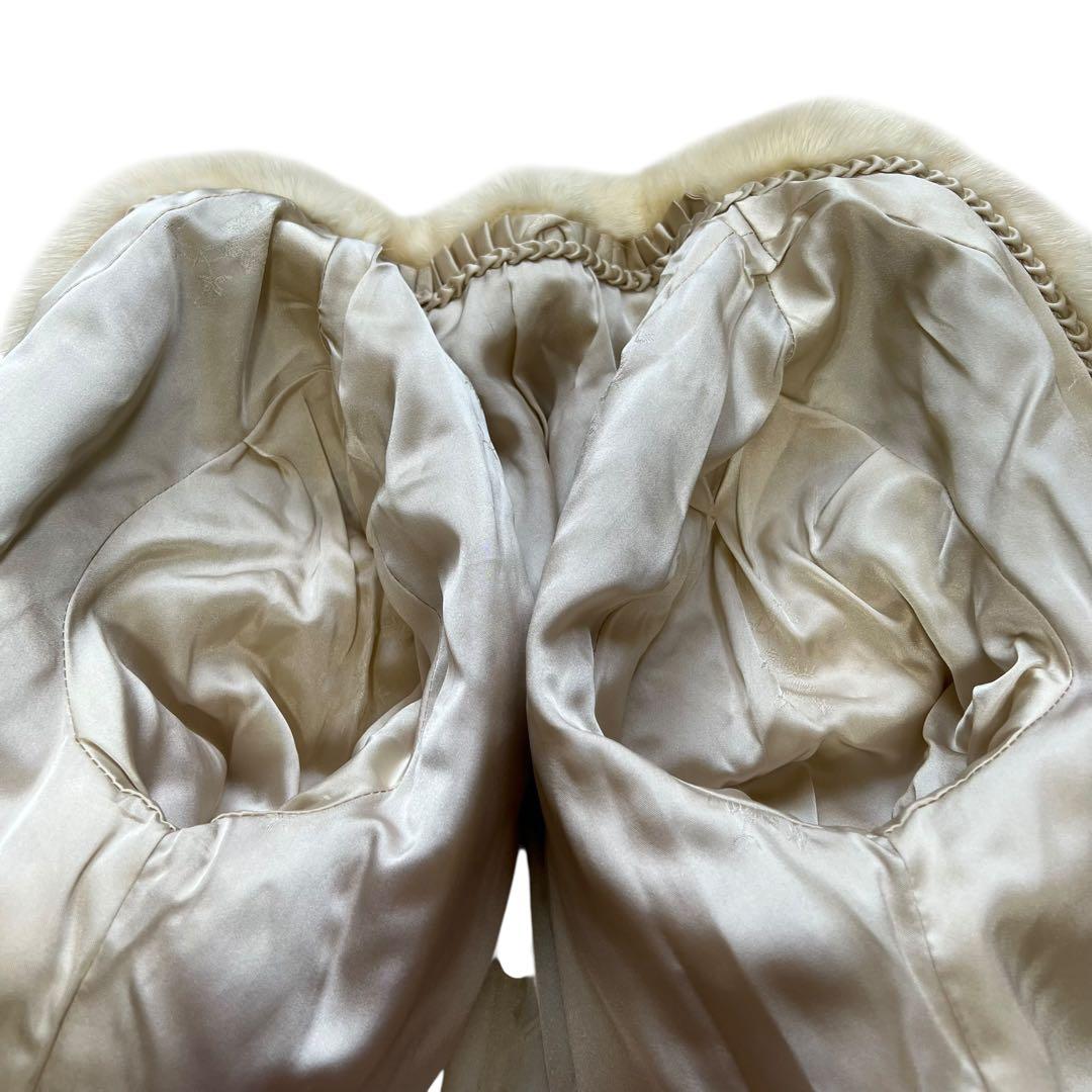 美品 エンバ パールミンク リアルファーコート 毛皮 Mサイズ相当