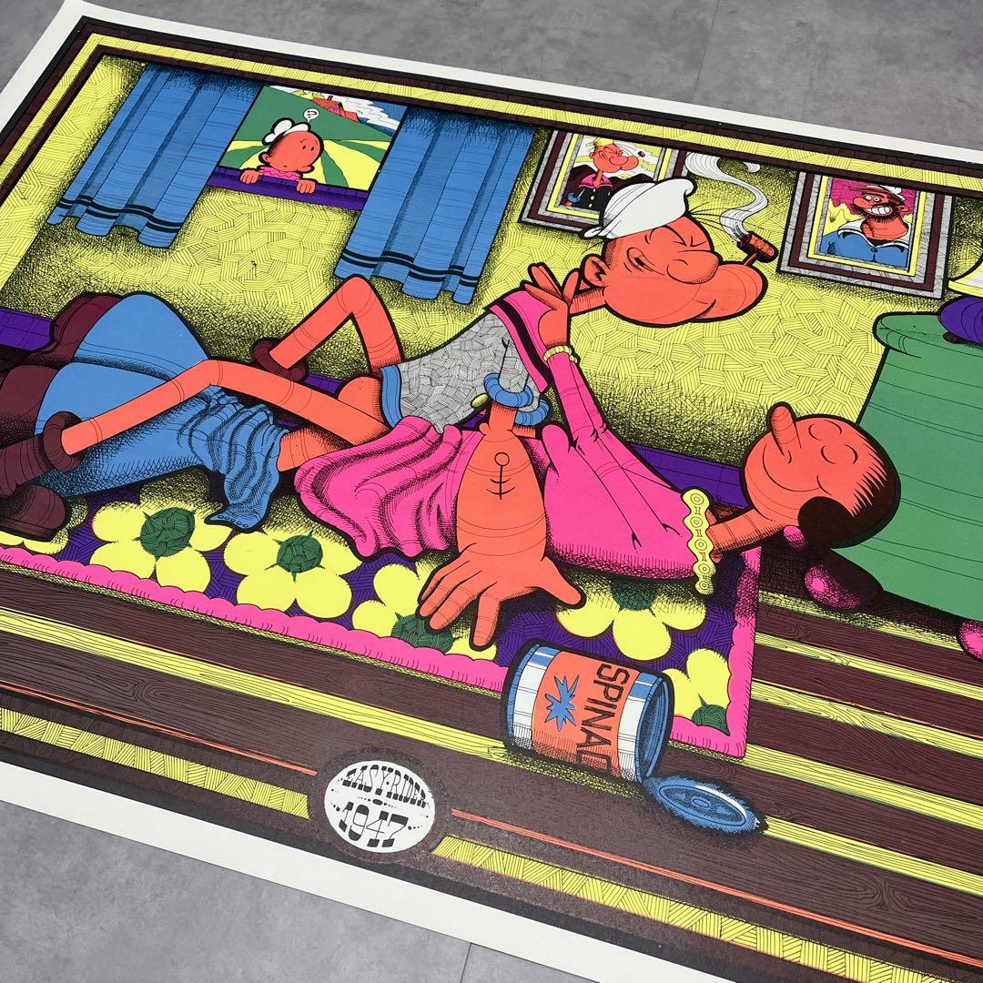 70s ブラックライトポスター ポパイ オリーブ