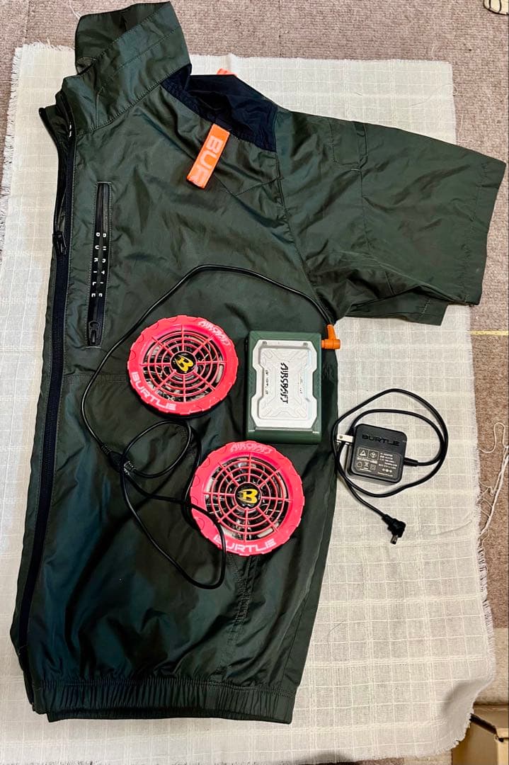 Burtle 空調服 ダークグリーン 2ファン付き　2023年　②