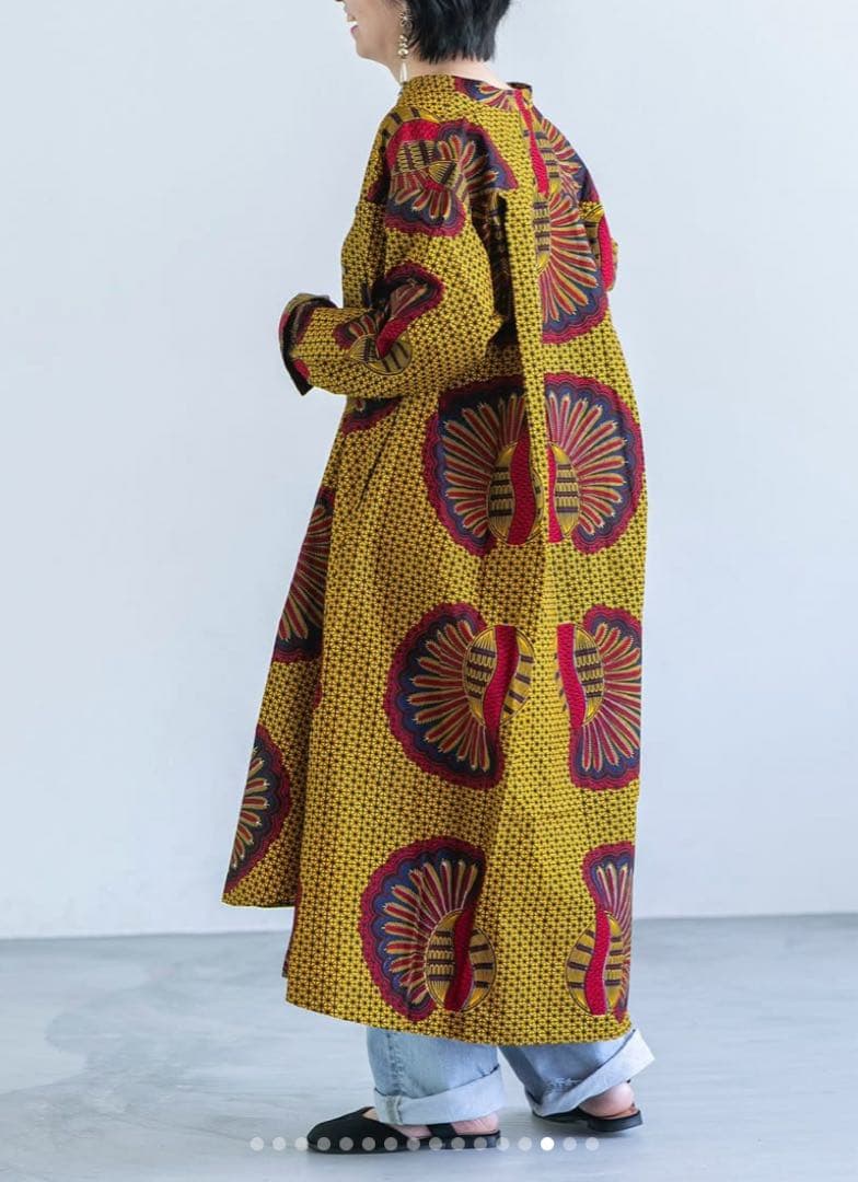 アフリカンバティックjua ドレスシャツコート バナナの王様