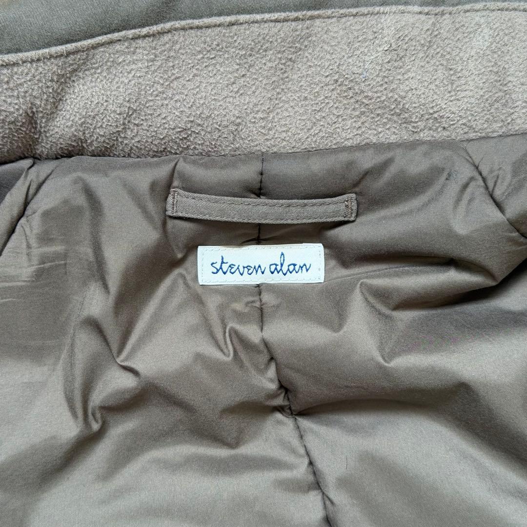 steven alan ブラッシュドパデッドスタンドコート オリーブ