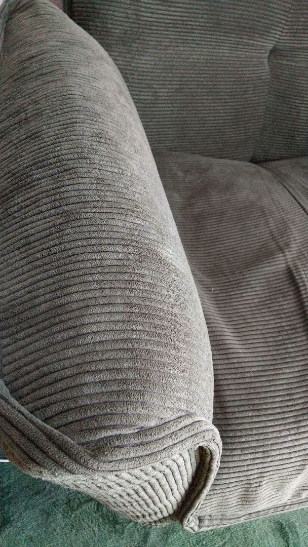 【送料込】グリーン リクライニングソファ 角度調整、脚取り外し可能