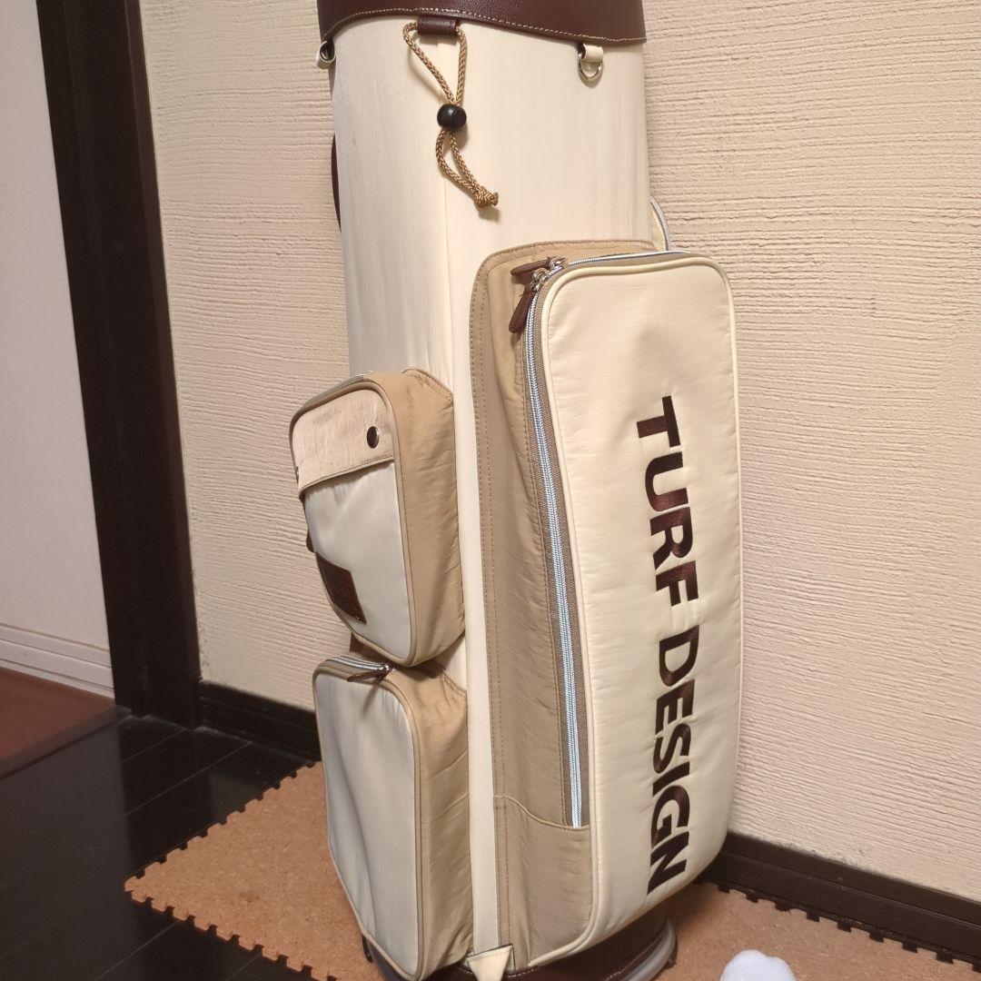 TURF DESIGN キャディバッグ ホワイト/ベージュ