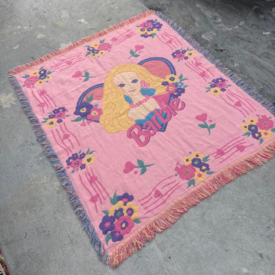 バービー　ブランケット　マルチカバー　ソファーカバー　ラグ　155x135