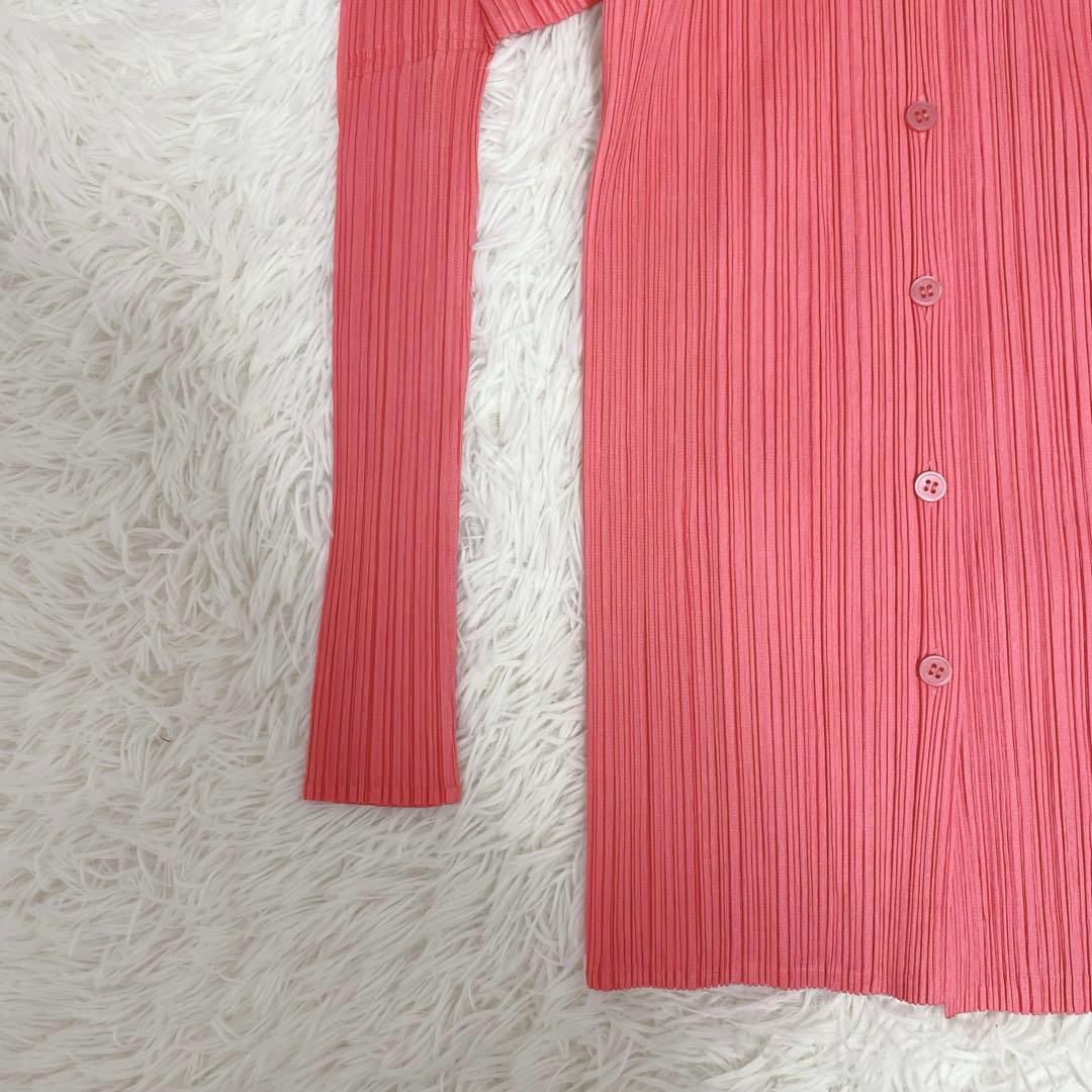 希少カラー 極美品 プリーツプリーズ イッセイミヤケ ブラウスシャツ ピンク