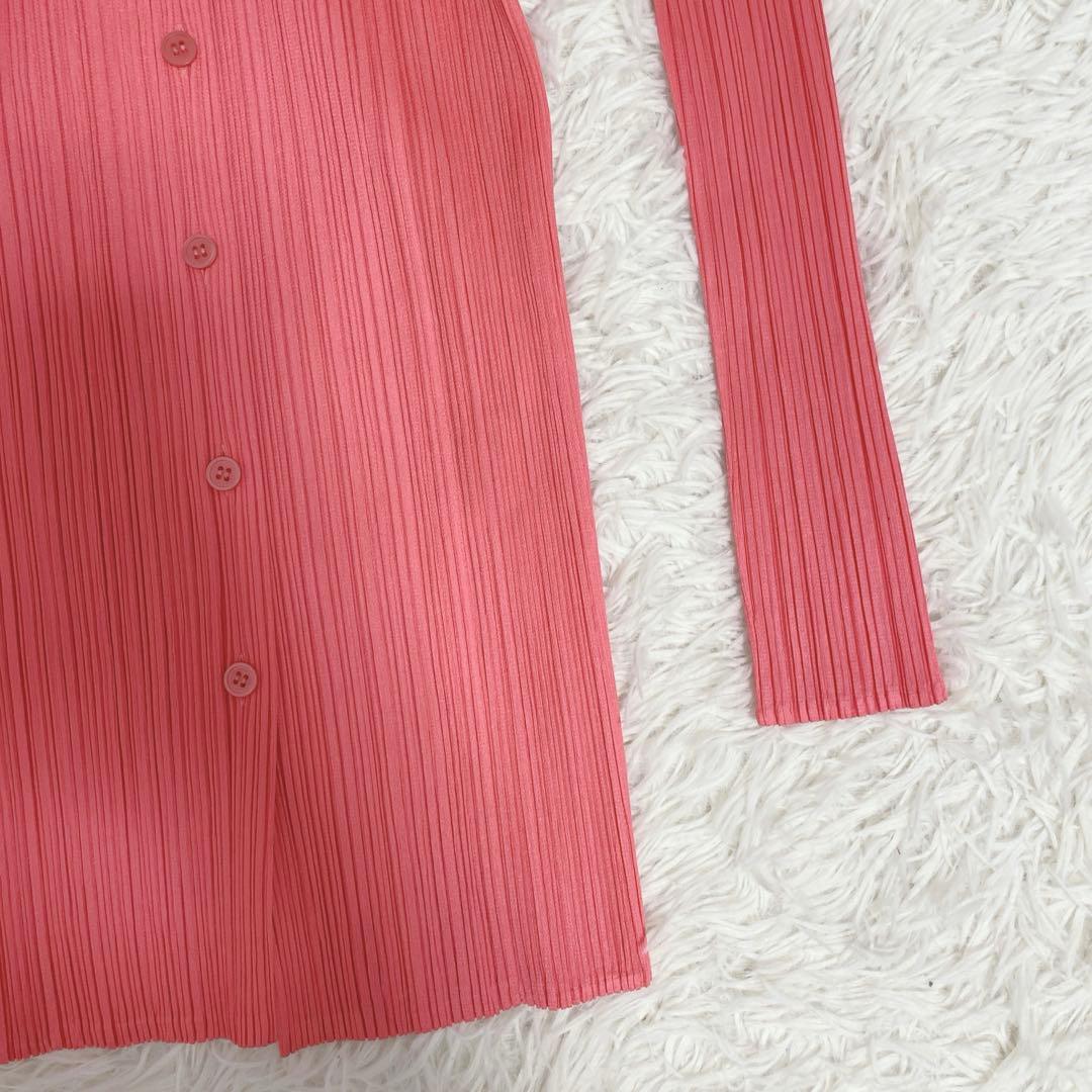 希少カラー 極美品 プリーツプリーズ イッセイミヤケ ブラウスシャツ ピンク