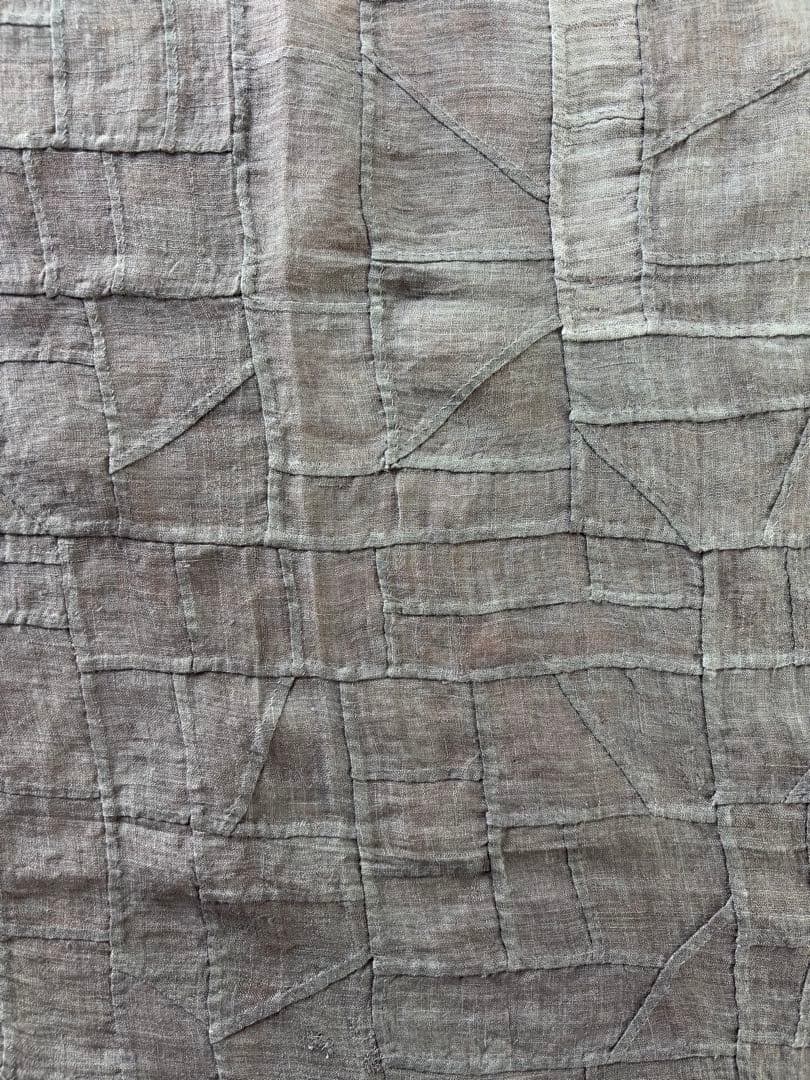 希少　ポジャギ 　ヴィンテージ　モシ　麻　韓国　工芸　黒　李朝　繕いあり