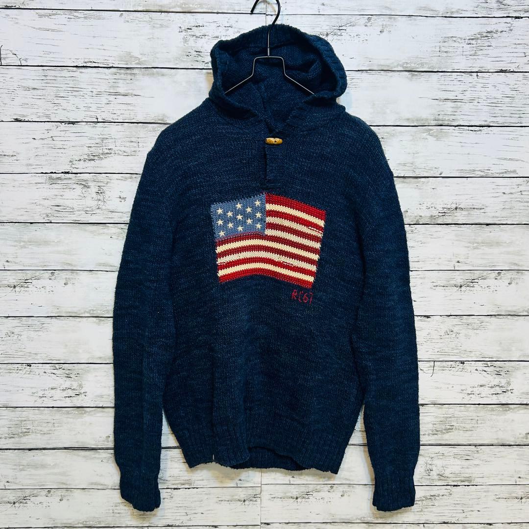 POLO RALPH LAUREN ラルフローレン フードニット 星条旗 XL