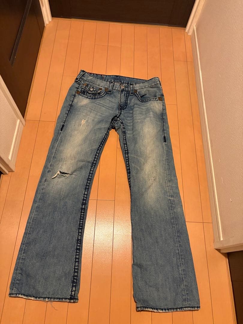 希少‼️黒ステッチTrue Religion super t 極太ステッチ y2k