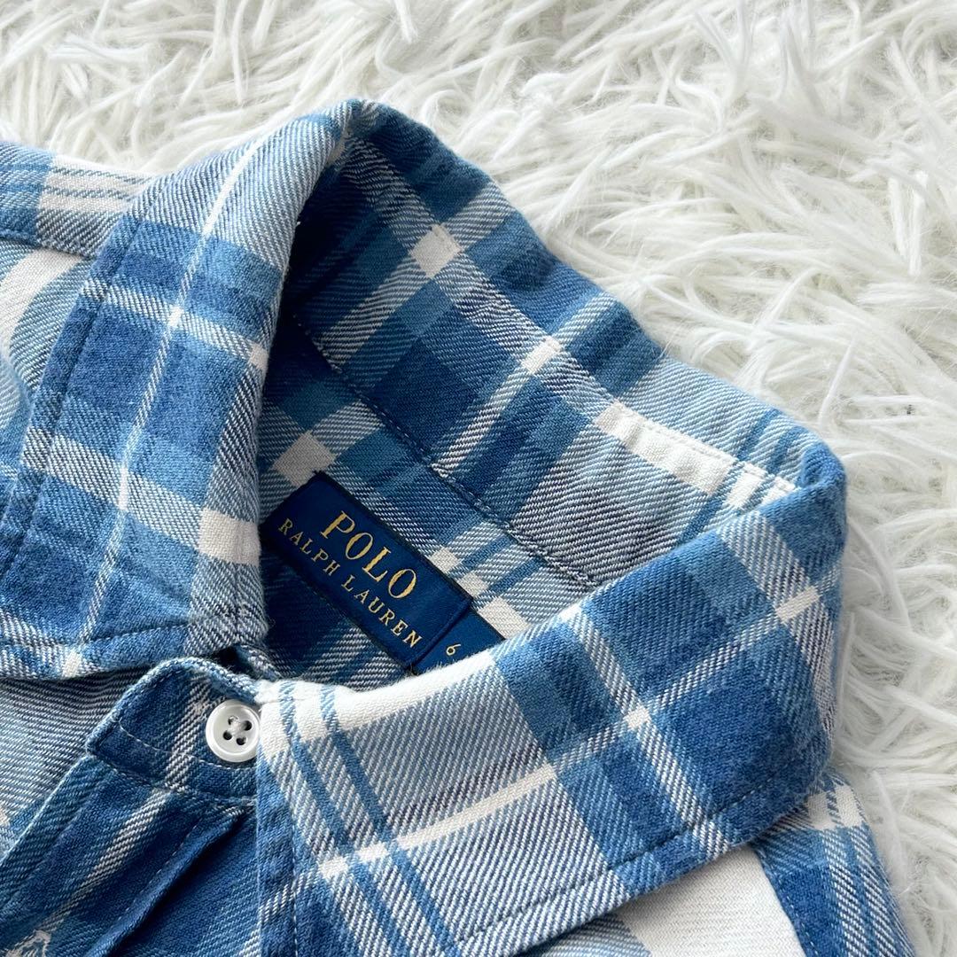 ✨美品✨ ポロラルフローレン チェック柄コットンツイルシャツドレス マキシ丈