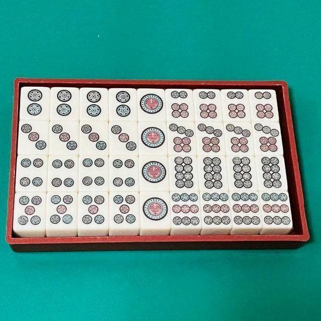 46 新品 高級麻雀牌セット　ミズノ丸一　ひかり　マージャンパイ　背緑　マルイチ