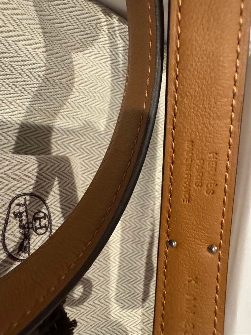 新品未使用　エルメス ケリーベルト18 ブラック/シルバー金具 黒　K刻印