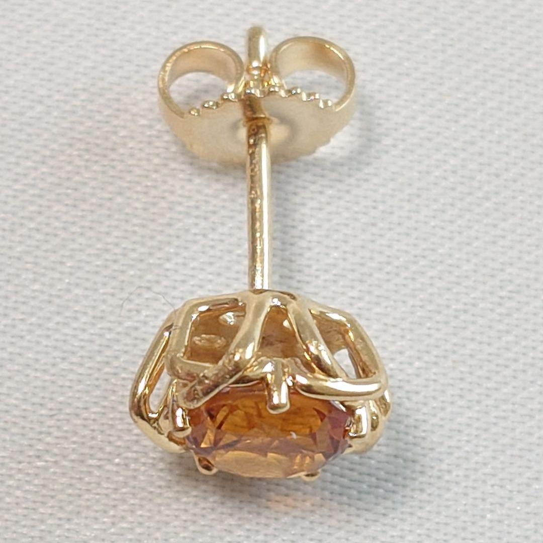 【美品】ティファニー K18YG シトリン ピアス 片耳用 6679