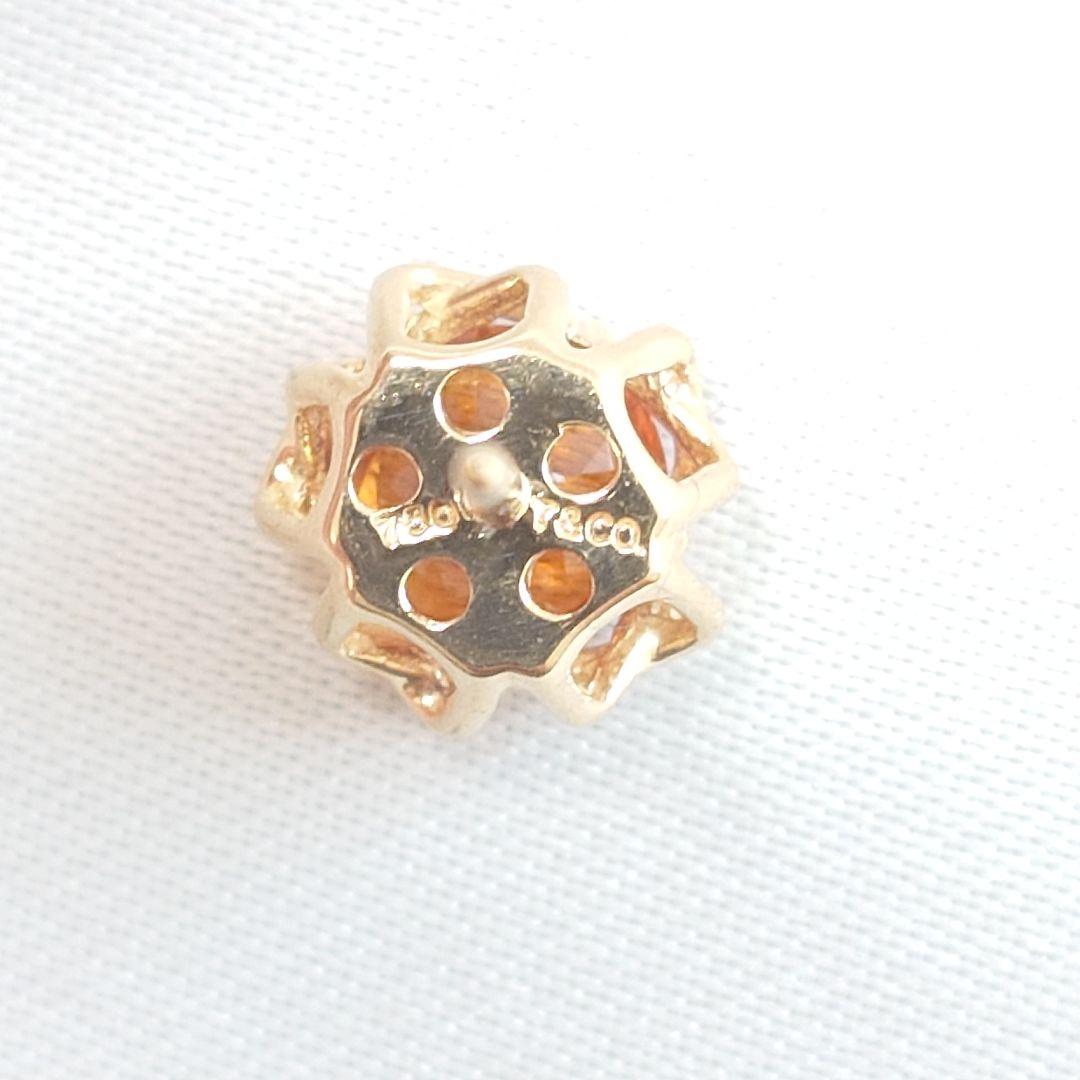 【美品】ティファニー K18YG シトリン ピアス 片耳用 6679