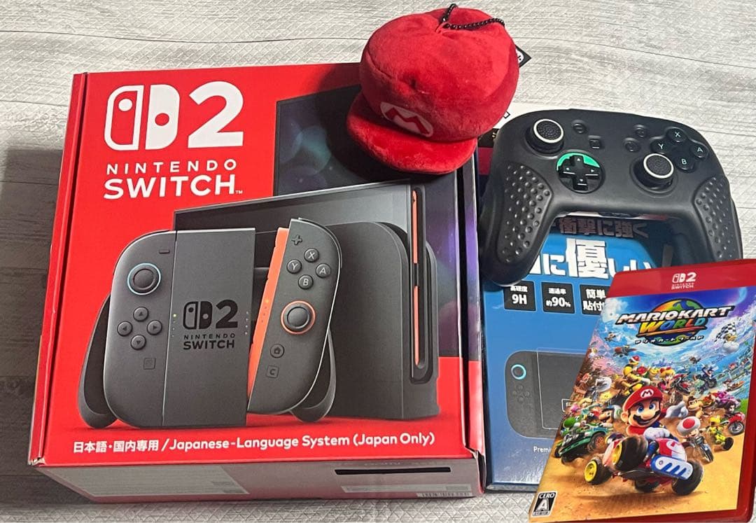 中古ニンテンドーSwitch2+パケ版マリオカートワールド+Switchプロコン